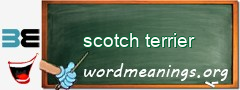 WordMeaning blackboard for scotch terrier